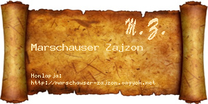 Marschauser Zajzon névjegykártya